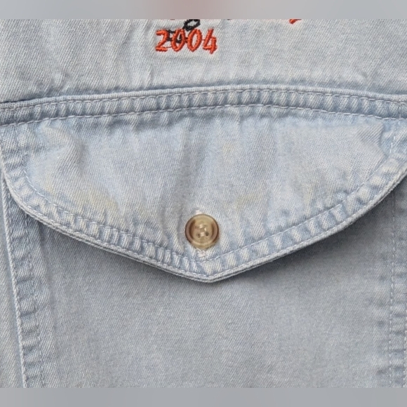 Sturgis 2004 Black Hills Rally cut-off denim LARGE shirt embroidered - Picture 16 of 16